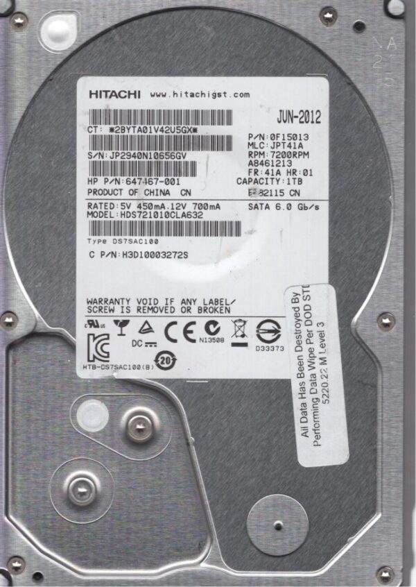 Disco Duro Hitachi de 1TB Ref CLHDDH1TROF15 2